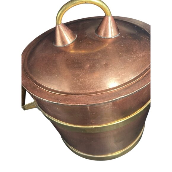 James Casey Hand Made Arts & Crafts Mission Copper & Brass Ice Champagne Bucket - Picture 13 of 16